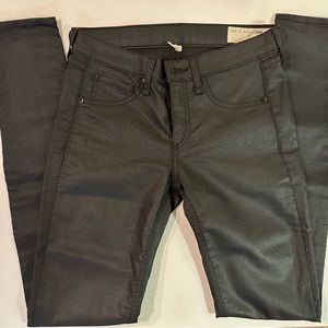 Rag & Bone Black Coated Denim Leggings
